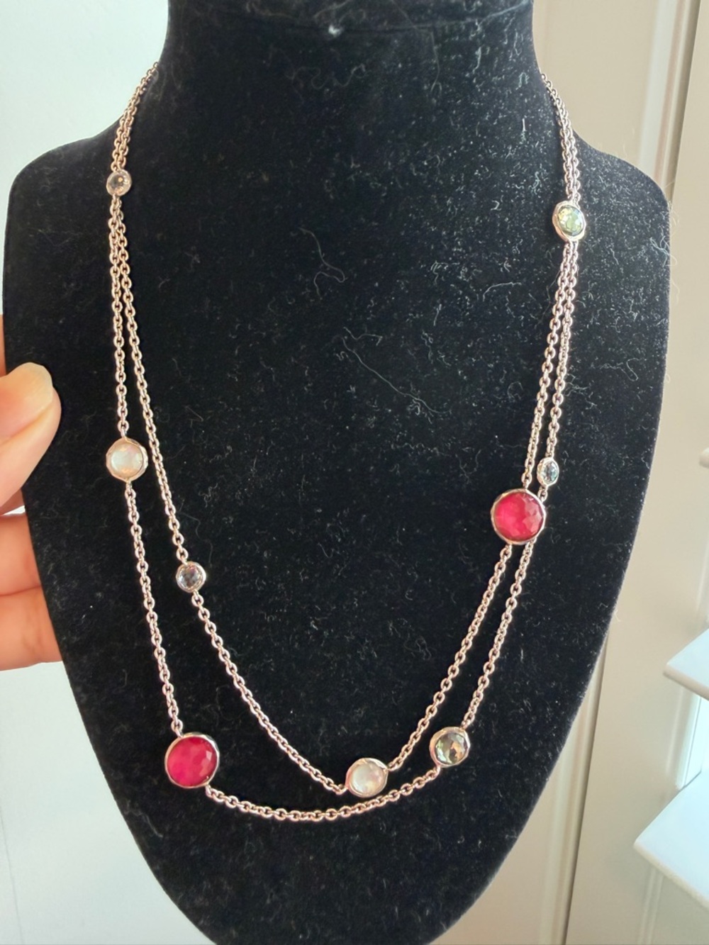 IPPOLITA STERLING SILVER ROCK CANDY NECKLACE, 38" DOUBLETS & OTHER STONES